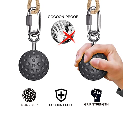 SELEWARE Pull Up Ball Grip & Wall Mounted Pull Up Bar, Heavy Duty Home Gym Equipment for Strength Training, Rock Climbing, Chin Ups, Black