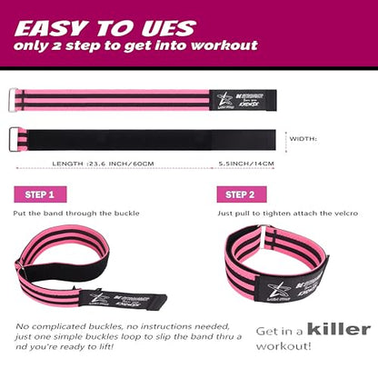BFR Occlusion Bands for Women Glutes,Blood Flow Restriction Bands for Legs, Butt & Hip Building, Workouts, Best Fabric Resistance Bands for Squat Butt & Thigh
