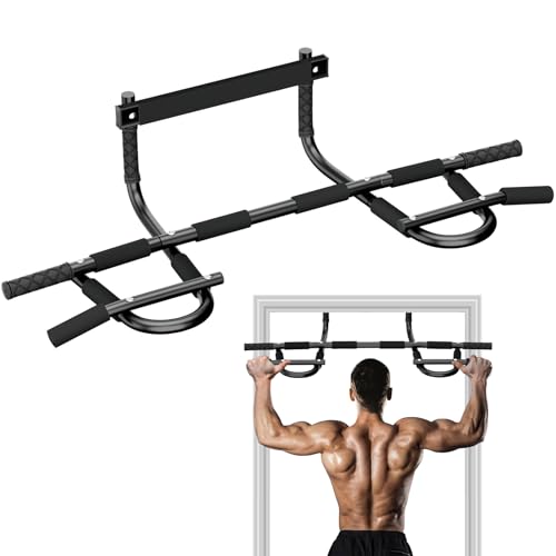 Upgrade Pull Up Bar for Doorway, No Screw Door Frame Chin Up Bar for Home Gym Upper Body Workout, Adjustable Pull-Up Bar Exercise Equipment for Pull Ups, Push Ups, Sit Ups, Strength Training - color: Multi Grip Pull Up Bar