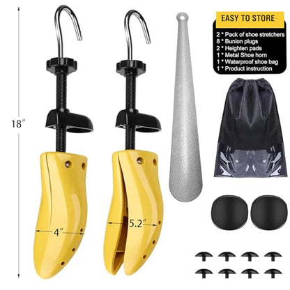 eachway Shoe Stretcher Shoe Trees,Adjustable Length & Width for Men and Women - color: M(for M's Us6.5-10; Wm's Us10-13.5 )Yellow