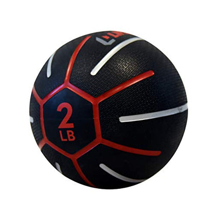 Lifeline Fitness Medicine Ball - Total Body Strength and Stability Training - Non-Slip, Light Bounce - Textured Surface - Durable - Home Gym Exercise Equipment - style: 2LB