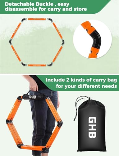 GHB Agility Ladder 1PCS Agility Cones 50PCS Hex Agility Rings 1 Pack