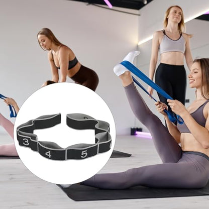 PATIKIL Exercise Bands, Yoga Stretching Strap Latin Elastic Bands for Physical Dance Stretch Pilates Resistance Bands - color: Black/Gray