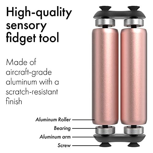 ONO Roller - Handheld Fidget Toy for Adults | Help Relieve Stress, Anxiety, Tension | Promotes Focus, Clarity | Compact, Portable Design (Rose Gold, Full Size - Aluminum) - size: Full Size, style: Aluminum - Rose Gold