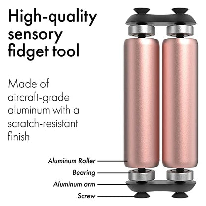 ONO Roller - Handheld Fidget Toy for Adults | Help Relieve Stress, Anxiety, Tension | Promotes Focus, Clarity | Compact, Portable Design (Rose Gold, Full Size - Aluminum) - size: Full Size, style: Aluminum - Rose Gold