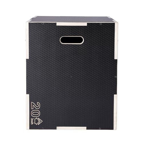 VEVOR 3 in 1 Plyometric Jump Box, Easy-to-Assemble Wood Plyo Box for Jumping Trainers, Home Gym Training and Conditioning