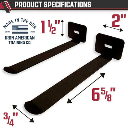 Yoga Mat Hanger - Adjustable Hooks for Exercise Mats, Foam Rollers & Gym Equipment Storage - Wall Mounted - Hardware Included - (6.75" x .75") - American Steel - style: 1-PAIR
