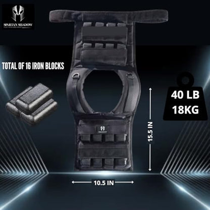 40 lbs Vest - 40 lb Weighted Vest - Adjustable Mens Weighted Vest 40 lbs with iron weights. Tone fitness 40 pound weight vest for men, for women 40lb. Walking, running, rucking. Strength Training Exercise - Workout vest