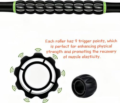 Muscle Roller Stick - A Full-Body Massage Roller that Can Relieve Muscle Soreness, Cramps and Tension After Exercise. It is a Handheld Physical Therapy and Recovery Tool (Green and Black) - color: Green Black