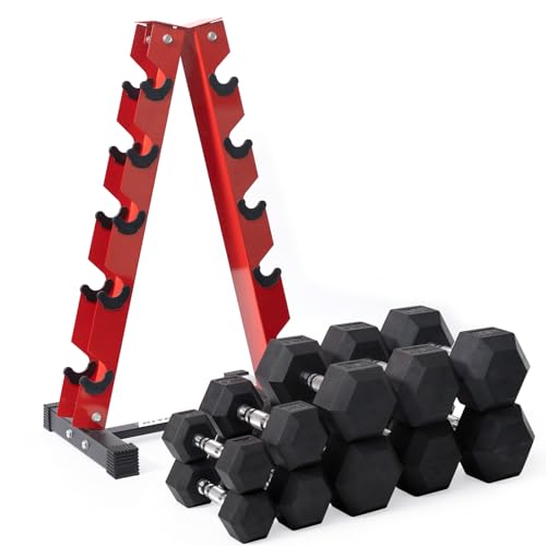 RitFit 5-780LBS Rubber Coated Hex Dumbbell Weight Set with Rack and Adjustable Weight Bench for Home Gym, Strength Training, Workouts