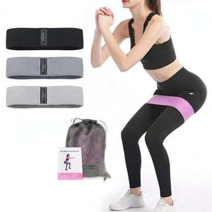 Fabric Resistance Bands for Working Out - Exercise Bands for Legs and Butt,Booty Bands for Women and Men,Pilates,Yoga,Rehab,Home Fitness Starter Set