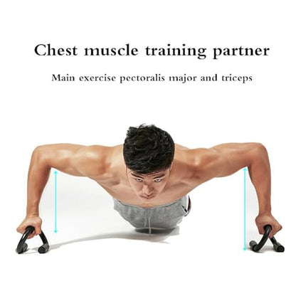 1 Pair S-Shaped Push Up Bars Non-Slip Push Up Stands Sweat Absorbent Foam Handles Floor Strength Training Equipment for Men Women Home Gym