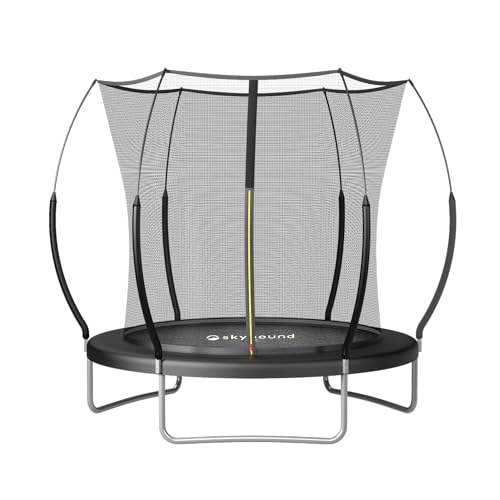 SkyBound 14 FT 12 FT 10FT 8FT 6FT Springless Trampoline for Kids and Adults - Recreational Trampolines with AntiRust Coating - Bungee Cords Outdoor Trampoline for Kids - No-Gap Design Zipper System - color: Black, size: 8 FT | 3 Legs