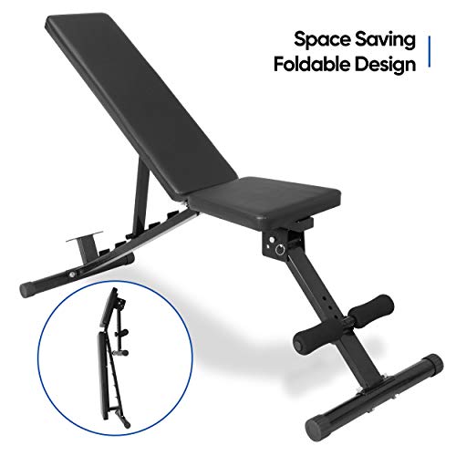 ZENY Adjustable Weight Bench, Workout Bench for Full Body, Foldable Strength Training Bench 6 Backrest Positions Exercise Bench for Home Gym, Max Weight 700 LB