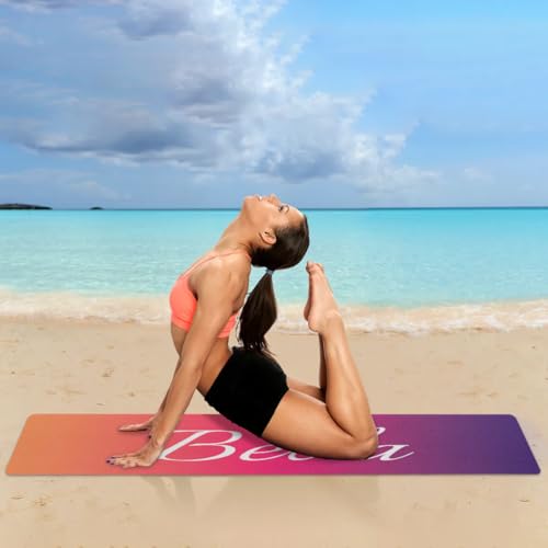 Custom Name Yoga Mat,Personalized Travel Yoga Exercise Mat,Non Slip,Perfect for Kids & Adults,Gradient Color D Series - color: Style 20