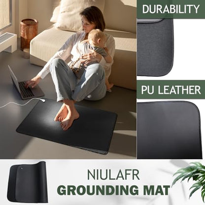 Grounding Mat,35.4x23.6 inches,Reconnect to The Earth EMF Recovery,for Foot Therapy,Carbon Fiber Universal Grounding Mat for Feet,Improve Energy,Sleep Assist and Helps with Anxiety - size: 23.6x35.4 Inch (Pack of 1)