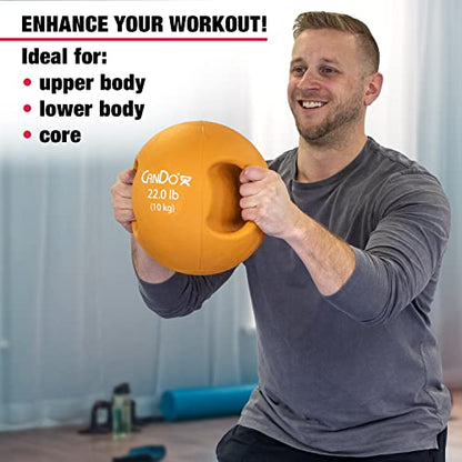 CanDo Molded Dual-Handle Medicine Ball for Strength Training, Core Workouts, Warmups, Cardio, and Plyometrics with Handles for Home and Clinic Use - style: h) 22 lb