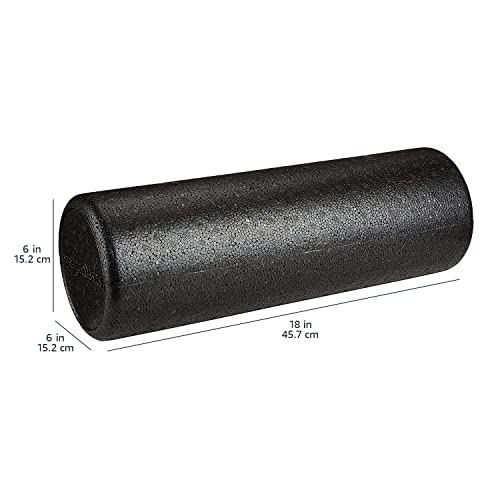 Amazon Basics High-Density Foam Roller for Exercise and Recovery, 18 Inches, Black
