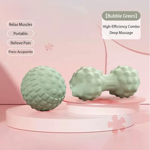 Fascia Massage Ball, TPR Trigger Point Ball & Peanut Ball for Men Women Muscle Relief Yoga Fitness ([Pink] 4.5cm) - color: [Pink] 4.5cm
