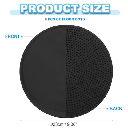 PATIKIL 9 Inch Poly Spot Markers, 6Pcs Non Slip Rubber Floor Dots with Storage Bag Flat Agility Cones for Sports Training Basketball Football