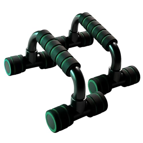 Perfect Push Up Handles for Floor 1 Pair | Home Workout Equipment for Men | Pushup Bar | Calisthenics Parallettes | Handstand Bars | Home Fitness Portable Workout Equipment | Strength Training | Gym Equipment for Home Gym Essentials - color: Green-Black