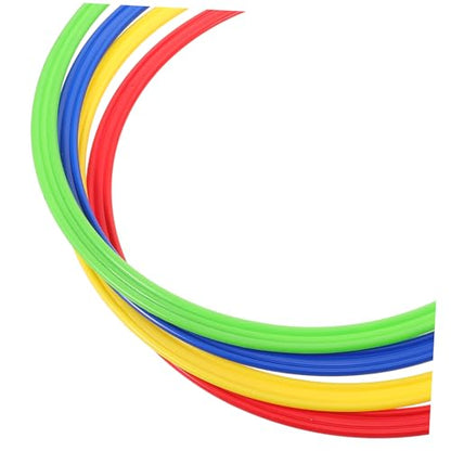 POPETPOP 4pcs Agility Training Rings for Soccer Sturdy Plastic Speed Hoops for Outdoor Football Drills Enhance Coordination and Speed for Boys and Girls and Adults