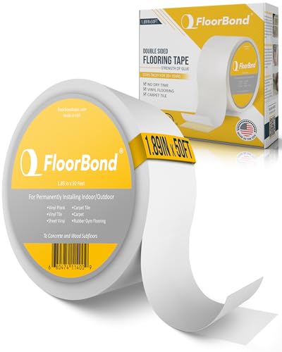 Double Sided Tape Heavy Duty Carpet Tape for Flexible and Vinyl Flooring, Carpet Tiles, Artificial Grass, Foam Gym Tiles, Rubber Interlocking Gym Tile Easy Installation Ultra Strong Grip