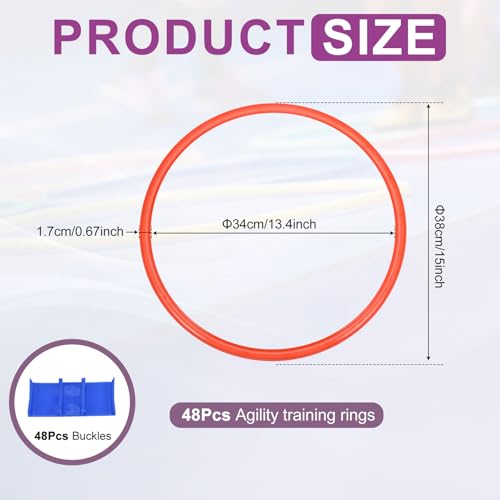 PATIKIL Agility Rings, Speed Training Rings 6 Colors Plastic Exercise Speed Circle Jumping Hoops for Gymnastic Sport Soccer