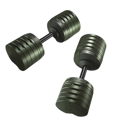 SMRTFT NUOBELL Adjustable Dumbbells 5–100 lb Set | Original NUOBELL | 26 Weights in 1 for Home Gym Strength Training | Steel-Knurled Handle | Space-Saving Dumbbell Set of 2 | 2-Year Warranty - color: Tactical