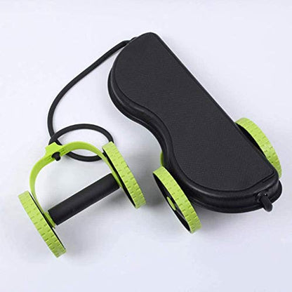 Abdominal Multifunctional Exercise Equipment Ab Wheel Roller with Resistance Bands Knee Mat Waist Slimming Trainer at Home Gym