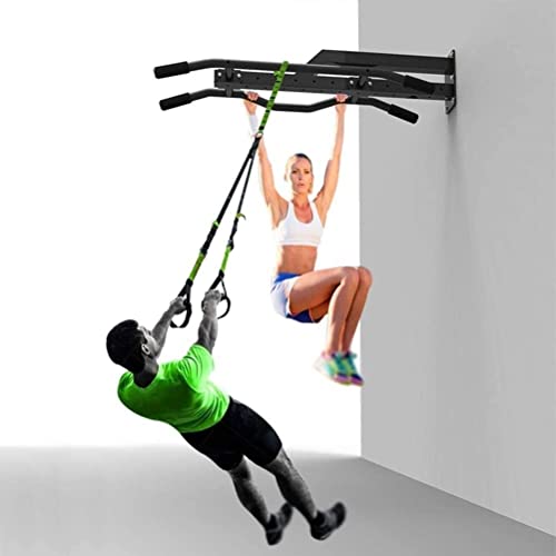 Heavy Duty Wall Mounted Pull Up Bar – Chin Up Bar/Pull Up Bar Multi Grip Wall Mount – Support Up to 660 lbs