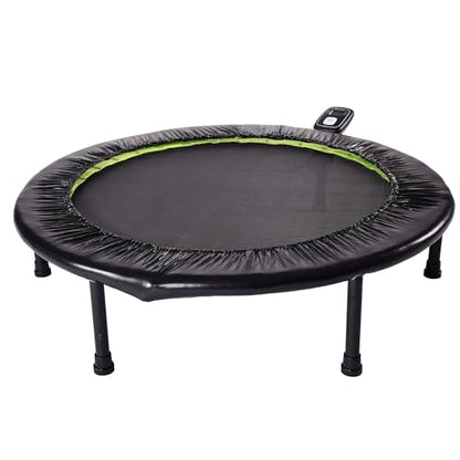 Stamina 36" Foldable Mini Trampoline Rebounder for Adults with Smart Workout App, Black - Portable Fitness Equipment for Home Gym, Cardio and Jumping Training Exercise