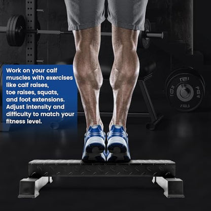 Steel Calf Raise Block – Heavy Duty Calf Stretch Platform for Seated & Standing Calf Raises, Calf Extension, Dumbbell Calf Raise & Leg Strength Training Equipment for Home Gym