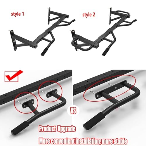 Wall-Mounted Pull-Up Bar, Heavy-Duty Steel Chin-Up Bar with Foam Grip, Supports 300kg, Resistance Band & Gymnastics Ring Support