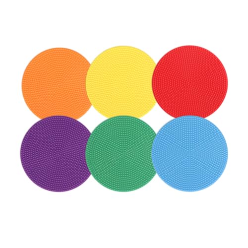 4inch & 9inch Poly Spot Markers for Agility Dot for Gym/PE Training, Dance, 6/12/24 Pcs Round Multiple Color & Size Rubber Non-Slip Spot Marker for Games, Floor Dots and Sport Activities - style: 6Pcs 4 inch Spot Makers