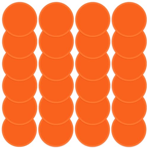 Poly Spots 4 Inch & 9 Inch Non-Slip Flat Cones Spot Markers for Gym Floor - style: Orange 24 Pcs 4inch