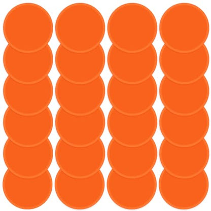 Poly Spots 4 Inch & 9 Inch Non-Slip Flat Cones Spot Markers for Gym Floor - style: Orange 24 Pcs 4inch