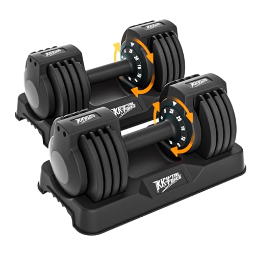 Adjustable Dumbbell Set of 2, 50/100/110lbs Free Weights Dumbbell Set - size: 25LBS Pair - A