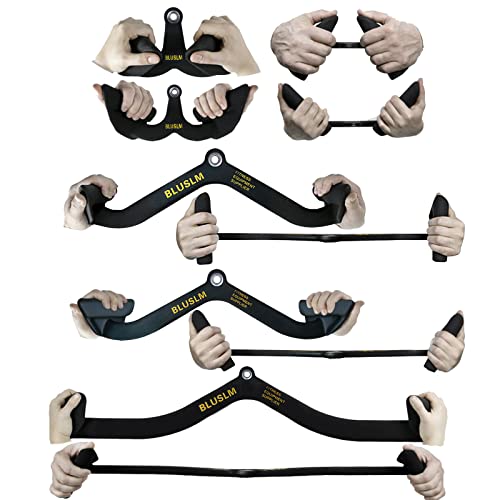 LAT Pull Down Bar for Cable Machine, LAT Pulldown Attachments T-bar V-bar Cable Attachment for Gym, Back Tricep Strength Training Handle