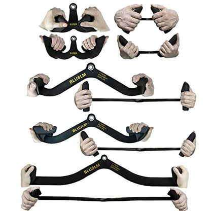 LAT Pull Down Bar for Cable Machine, LAT Pulldown Attachments T-bar V-bar Cable Attachment for Gym, Back Tricep Strength Training Handle