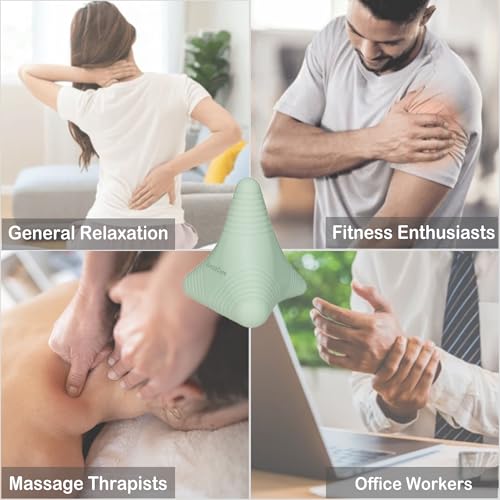 Trigger Point Massage Ball, Manual Massager Tool for Muscle Knot Deep Tissue Relief Myofascial Release Physical Therapy Hip Flexor Iliacus Psoas Hand Foot Back. 2.8×2.9” (Green) - color: Green