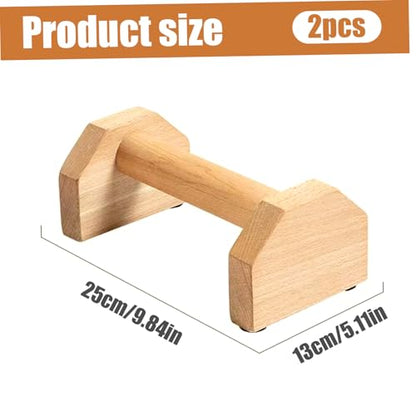 Push Up Handles for Floor 1 Pair 10 Inch Wooden Push Up Bar Heavy Duty Pushup Handles Non-slip Pushup Bar for Home Gym