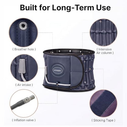 Decompression Belt, Inflated Back Brace for Lower Back Pain | Blue
