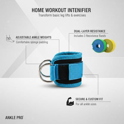 Ankle Weights Set with Resistance Bands, Adjustable Sponge Leg Weights for Home Workout, Walking, Yoga