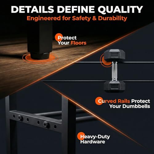 Dumbbell Rack, 2 Tier Weight Rack for Home Gym Adjustable, 31 inch weight storage racks Space-Saving, Kettlebells Holder Rack Organizer (Rack Only)