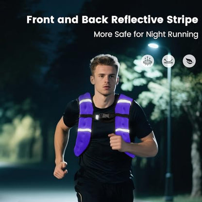 6lb/8lb/12lb/16lb/20Lb Weighted Vest Woman Men with Reflective Stripe, Chest Size Adjustable Strength Training Weight Vest for Walk Running Jogging - color: Purple, size: 8 Lbs