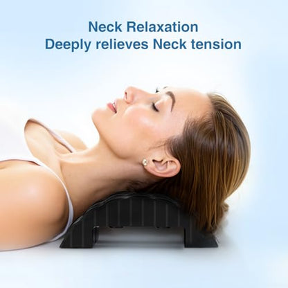 Back Stretcher for Lower Back Pain Relief–Lumbar&Neck Traction Device for Spinal Decompression,Lumbar Board for Back Muscle Relaxation,Ergonomic Design with Anti-Slip Rubber Pads