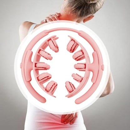 Leg Massage Tool with 20 Wheels Detachable Smooth Rolling 11x10.2x3.2inch Lightweight Multipurpose Adjustable, Pink