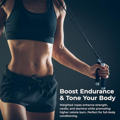 Sunny Health & Fitness Exercise Jump Rope for Fitness, Lightweight & Portable Skipping Rope with Durable Handles & Adjustable Exercise Rope