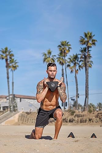 TRX YBell Pro Series 3-in-1 Dumbbell, Kettlebell and Push Up Stand Workout Equipment | Commercial Grade Powder Coated Surface | Perfect for Strength Training & Conditioning Workouts - size: 14 lbs